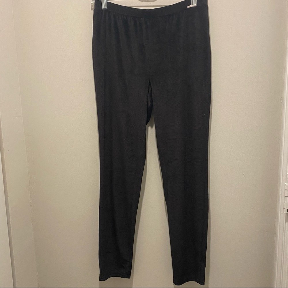 BearPaw Velvet Ribbed Black Cozy Comfy Leggings Pants Women’s Size M EUC Stretch